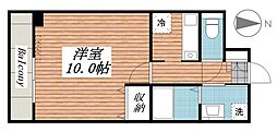 MRR宇都宮 1Kの間取図画像