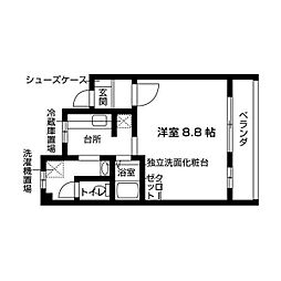 クリビアちくさB棟 ワンルームの間取図画像