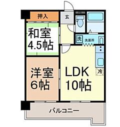 サンパーク大鐘2 2LDKの間取図画像