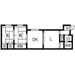 メゾン川名公園 2LDKの間取図画像