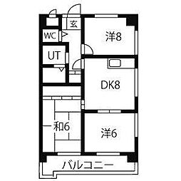 アイリス勢子坊 3DKの間取図画像
