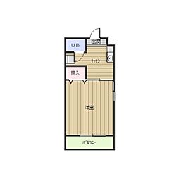 千寿ビル 1Kの間取図画像