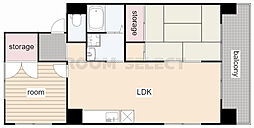 ハイツ新宿 2LDKの間取図画像