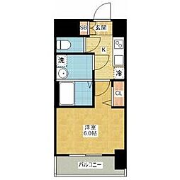 プレサンス錦プレミアム 1Kの間取図画像