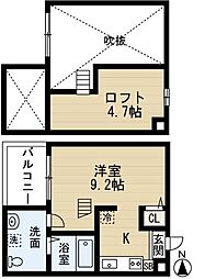 イーストクレッセント ワンルームの間取図画像