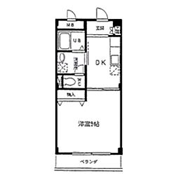 ウイング21 1DKの間取図画像