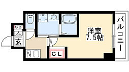 パルティール新栄 1Kの間取図画像