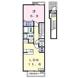 ドルチェ1 1LDKの間取図画像