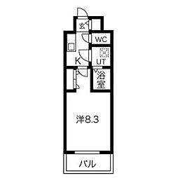 エスリード上前津リビア 1Kの間取図画像