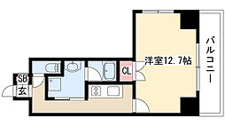 BSRESIDENCESAKAE 1Kの間取図画像