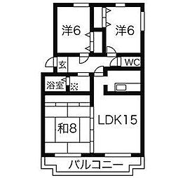 メゾンT&T 3LDKの間取図画像
