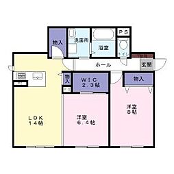 エミネンス 2DKの間取図画像