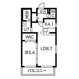 ヴィラエーデル瑞穂 1LDKの間取図画像