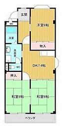 ベルシェ幸 3DKの間取図画像
