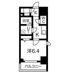 エスリード名古屋STATIONWEST 1Kの間取図画像