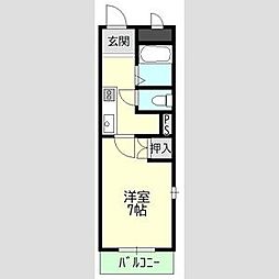 エスペランサ城土 1Kの間取図画像