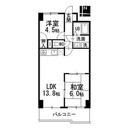 アーバン滝子 2LDKの間取図画像