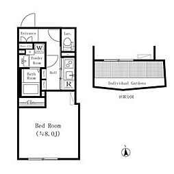 LUORE大曽根 1Kの間取図画像