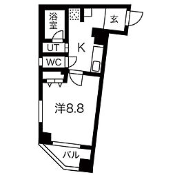 アールズコート新瑞橋駅前 1Kの間取図画像