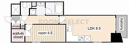 エステムプラザ名古屋丸の内 1LDKの間取図画像