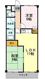 アッパーイースト 2LDKの間取図画像