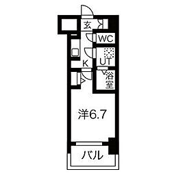 メイクス熱田大宝 1Kの間取図画像