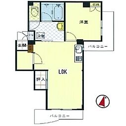 レジデンス池之浦 1LDKの間取図画像