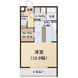 リリーローサ ワンルームの間取図画像