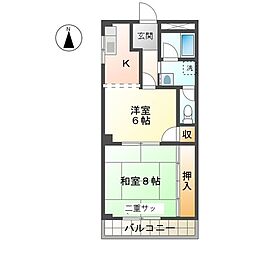 エクセルタウン 2Kの間取図画像