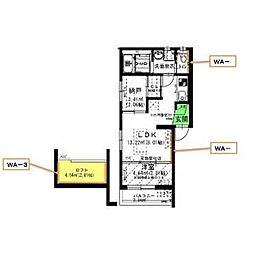 ルミエール 1DKの間取図画像