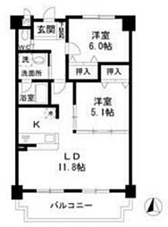 グレース17 2LDKの間取図画像