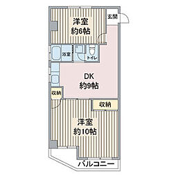 富善ビル 3DKの間取図画像