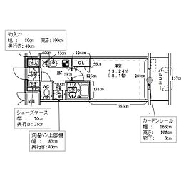 大須レジデンス 1Kの間取図画像