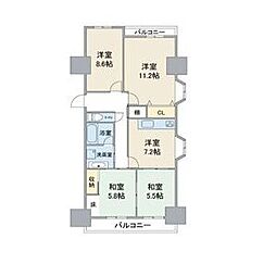 マリオン大曽根協同ビル 3LDKの間取図画像