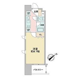 ベルファース川原通 1Kの間取図画像