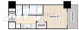プレサンス栄フロント 1Kの間取図画像