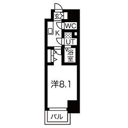 エスリード上前津ツヴァイテ 1Kの間取図画像