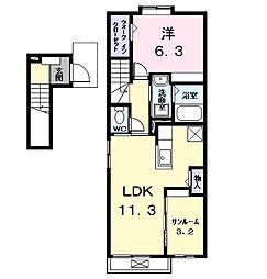 コートハイム・K 1LDKの間取図画像