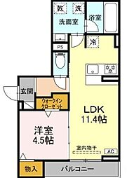 セレスティア中村 1LDKの間取図画像