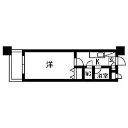 TKビル 1Kの間取図画像