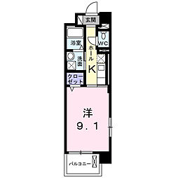 ラレジーナグランデ 1Kの間取図画像