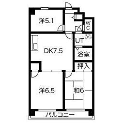 志水ビル 3DKの間取図画像