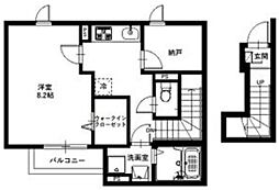 リーブルフォーチュン 1Kの間取図画像