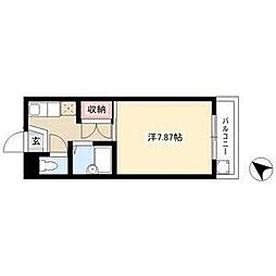 サンローヤル 1Kの間取図画像