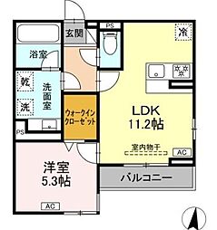 ルサンティエ白龍町 1LDKの間取図画像