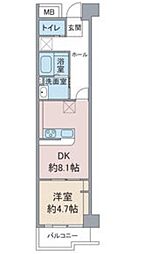 アーバンドエル杁中 1DKの間取図画像