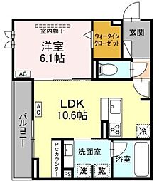 Sol Terre 1LDKの間取図画像