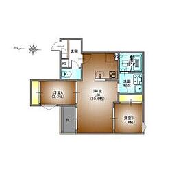 REGALEST WOOD TERRACE JOSHIN 2LDKの間取図画像