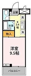 JINビル 1Kの間取図画像