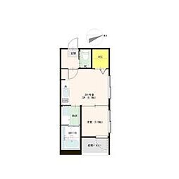 名古屋市天白区植田西3丁目アパート 1DKの間取図画像